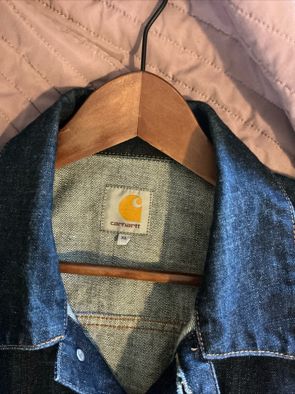 Carhartt WIP Denim Stadium Jacket XL Pleated - Picture 6 of 6